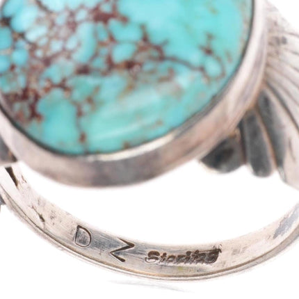 sz11 vintage DZ Navajo sterling silver red spiderweb turquoise size 11 ring