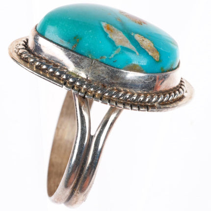 sz10.5 Burt Francisco Navajo high grade turquoise sterling silver ring