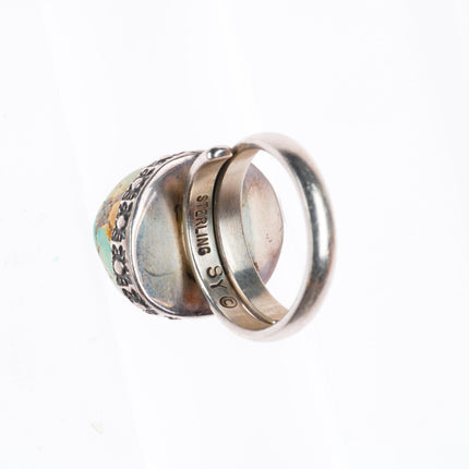 sz8.5 Steve Yellowhorse Navajo sterling silver ring with nice turquoise