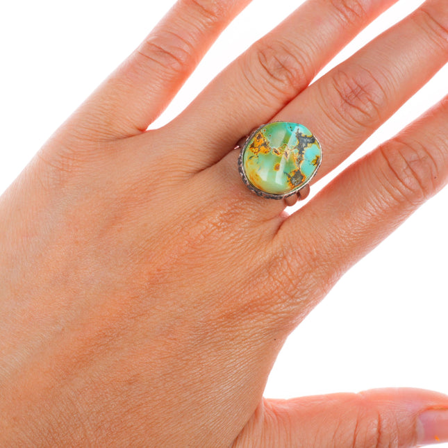 sz8.5 Steve Yellowhorse Navajo sterling silver ring with nice turquoise