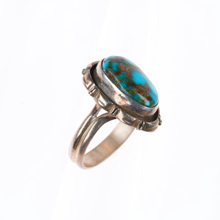 sz9 Leslie Yazzie Navajo high grade Royston turquoise sterling silver ring