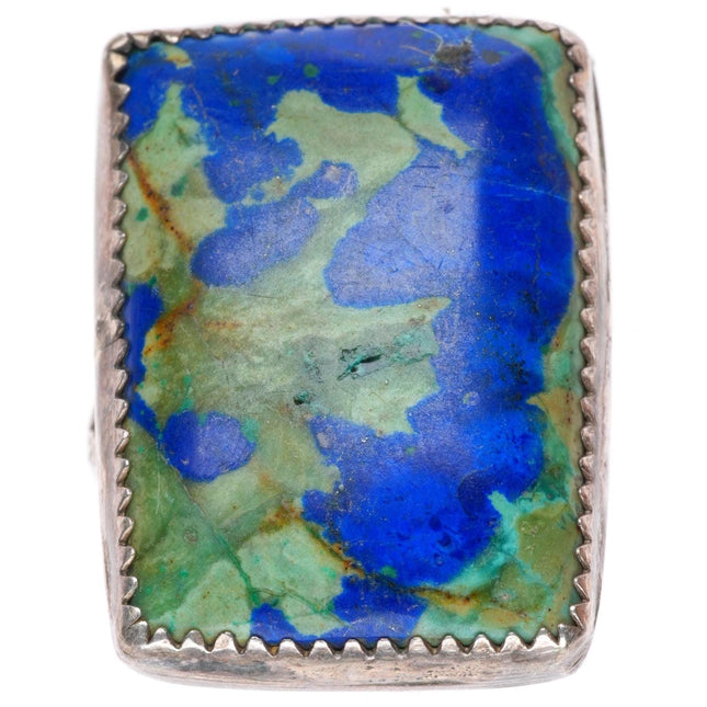 sz7 vintage Native American sterling silver blue/green jasper ring
