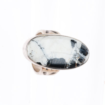 sz8.5 Steve Francisco Navajo sterling silver white buffalo size 8.5 ring