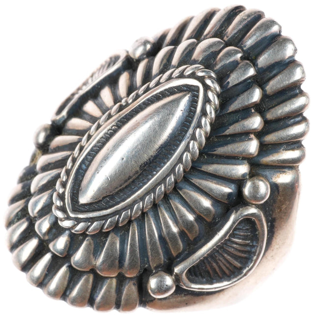 sz12 Harry H Begay Navajo sterling silver stamped/chiseled size 12 Men's ring