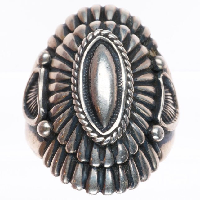 sz12 Harry H Begay Navajo sterling silver stamped/chiseled size 12 Men's ring