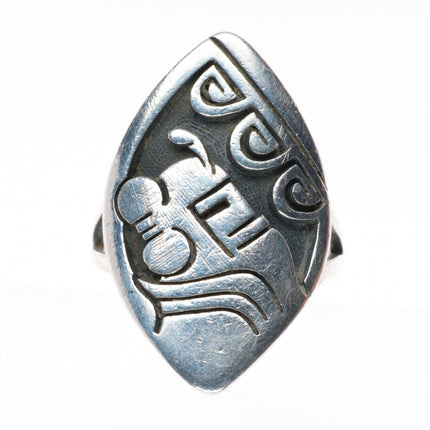 sz8.25 Gary and Elsie Yoyokie (Hopi) sterling silver kachina size 8.25 ring