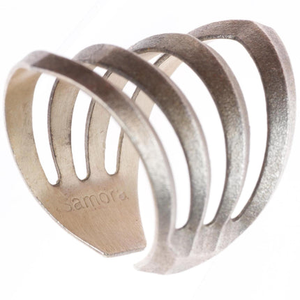 sz10 Maria Samora Taos Pueblo Tufa Cast sterling silver 4 shank ring