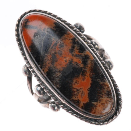 sz6 c1930's Etsitty Tsosie Navajo sterling silver petrified wood ring