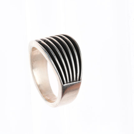 sz11 Francis Jones Navajo sterling silver modernist banded size 11 ring