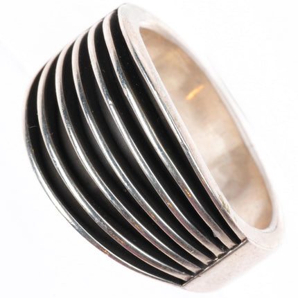 sz11 Francis Jones Navajo sterling silver modernist banded size 11 ring