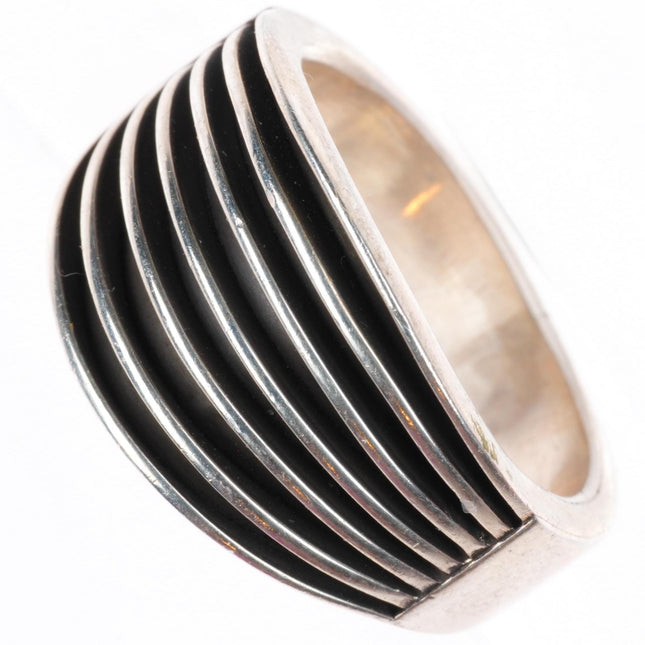 sz11 Francis Jones Navajo sterling silver modernist banded size 11 ring