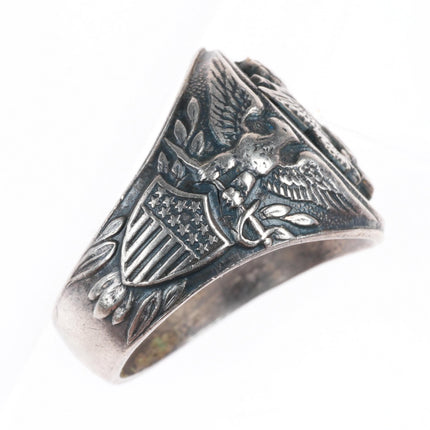 sz8.5 c1940's ww2 era Sterling silver US Army military ring