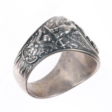 sz8.5 c1940's ww2 era Sterling silver US Army military ring