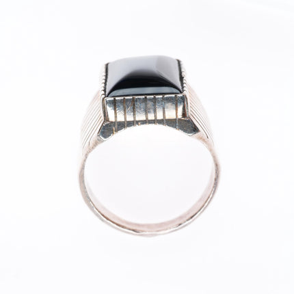 sz12 Ray Jack Navajo sterling silver onyx size 12 men's ring