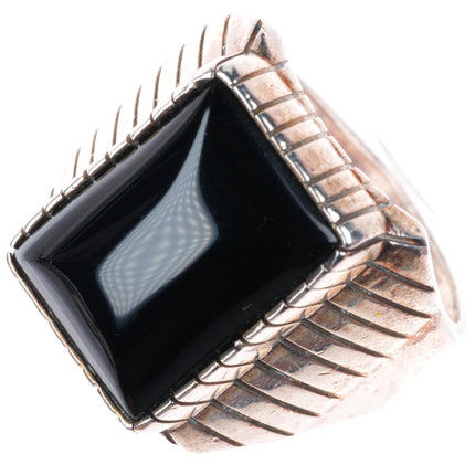 sz12 Ray Jack Navajo sterling silver onyx size 12 men's ring