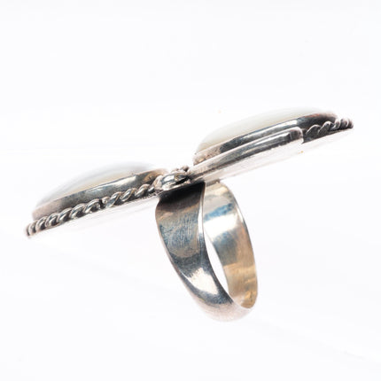 sz6.25 vintage Navajo sterling silver long mother of pearl shell size 6.25 ring