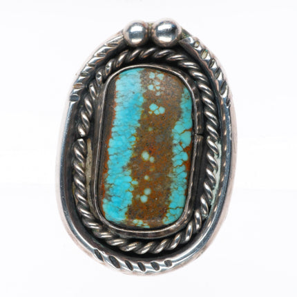 sz6.5 vintage Navajo sterling silver waterweb boulder turquoise ring