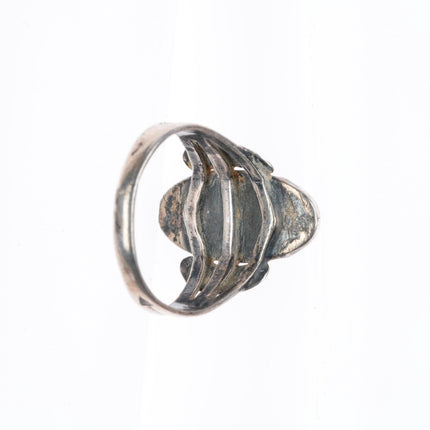 sz10 1940's vintage Navajo Fred Harvey era sterling silver petrified wood ring