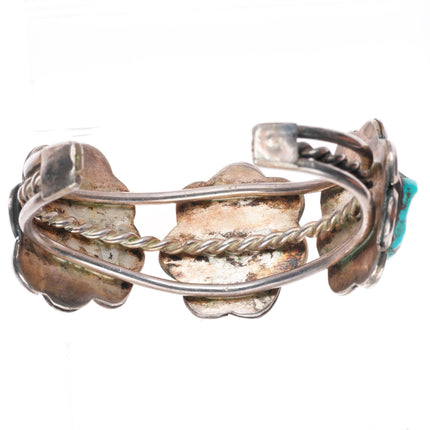 6.4" Vintage Navajo red spiderweb turquoise sterling silver cuff bracelet