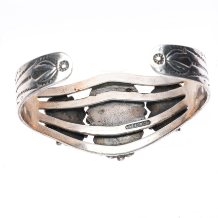 6.25" 1940's-50's Navajo sterling silver turquoise Fred Harvey era cuff bracelet