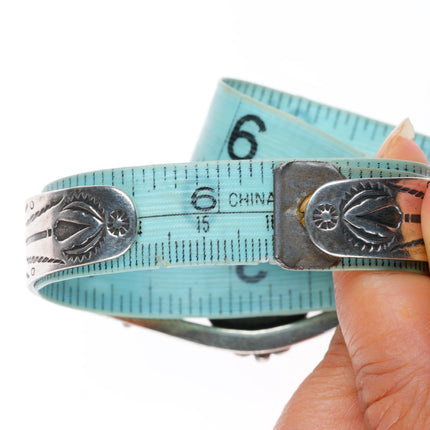 6.25" 1940's-50's Navajo sterling silver turquoise Fred Harvey era cuff bracelet