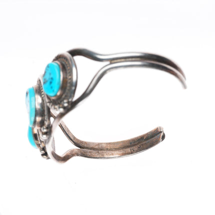 5.8" Vintage Navajo Arts and Craft Guild sterling silver turquoise cuff bracelet