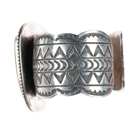 6.6" Mary-Everett Teller Navajo sterling silver nice turquoise cuff bracelet