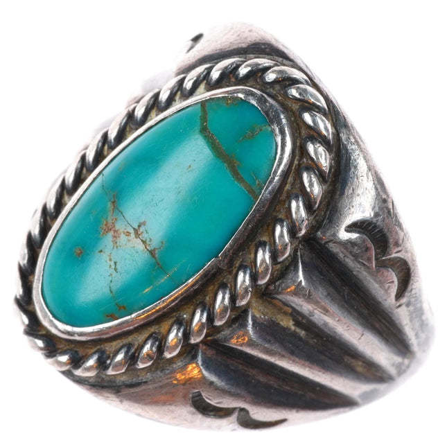 sz7 vintage Navajo Arts and Crafts Guild sterling silver turquoise ring