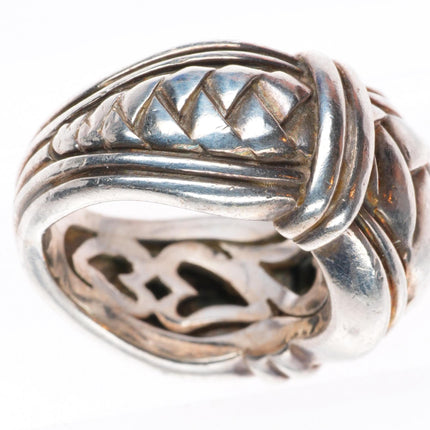 sz5 Scott Kay sterling silver basketweave ring
