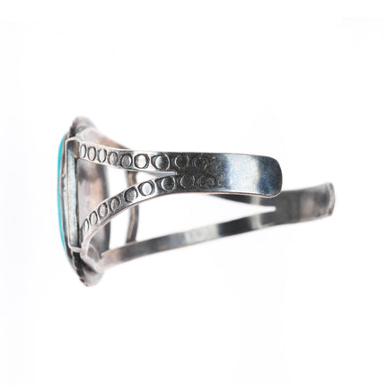 6.2" 1950's Navajo Arizona Gem Silica sterling silver cuff bracelet