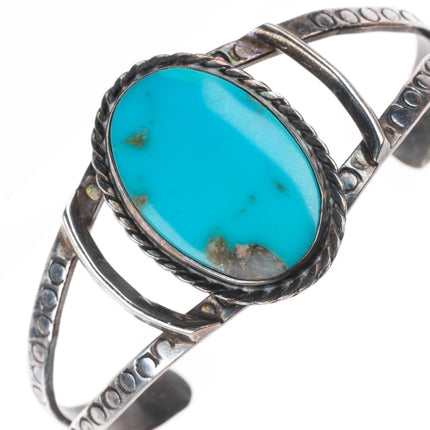 6.2" 1950's Navajo Arizona Gem Silica sterling silver cuff bracelet