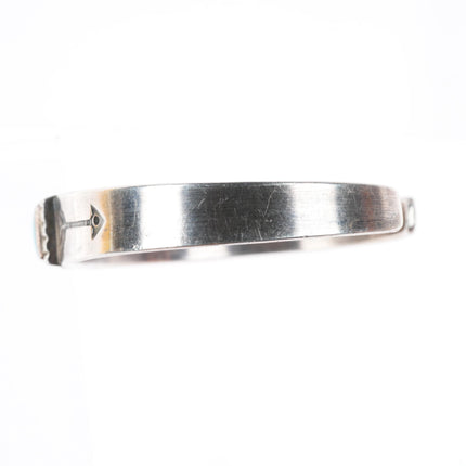6.6" Jesse Robbins - Muscogee (Creek) Ingot coin silver-turquoise cuff bracelet