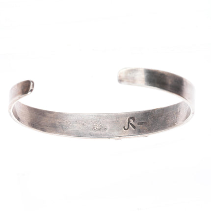 6.6" Jesse Robbins - Muscogee (Creek) Ingot coin silver-turquoise cuff bracelet