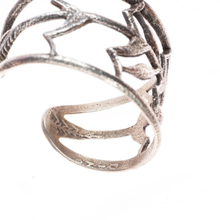 6.4" Gilbert "Dino" Garcia Santo Domingo Pueblo Tufa Cast Corn cuff bracelet