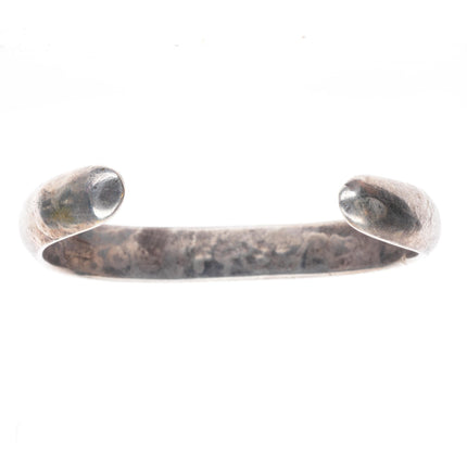 6.2" Vintage Navajo ingot silver chiseled stacker cuff bracelet