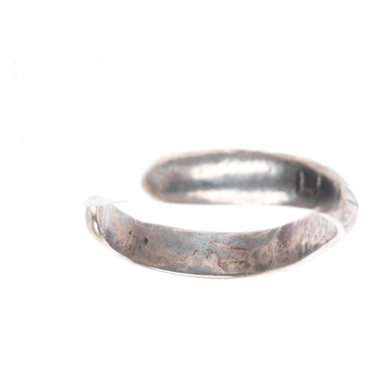 6.2" Vintage Navajo ingot silver chiseled stacker cuff bracelet