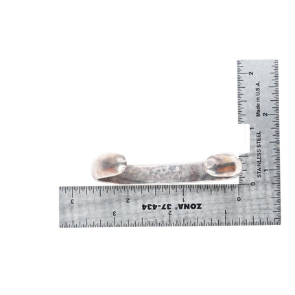 6.2" Vintage Navajo ingot silver chiseled stacker cuff bracelet
