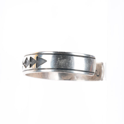 6" Vintage Thomas Singer Navajo sterling silver stacker cuff bracelet