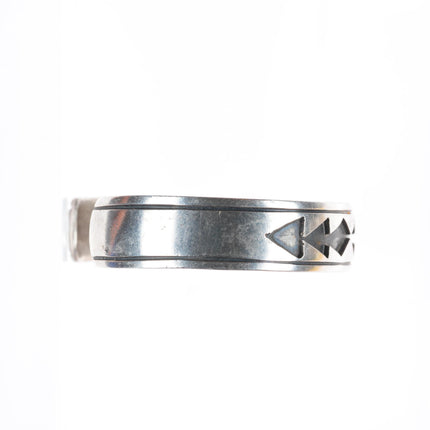6" Vintage Thomas Singer Navajo sterling silver stacker cuff bracelet