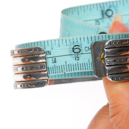 6.1" Octavius & Irma Seowtewa Zuni sterling silver turquoise cuff bracelet