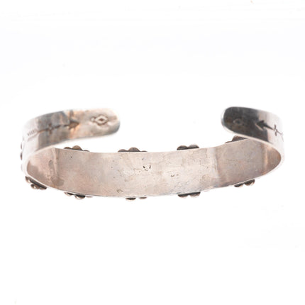 6.25" 40's-50's vintage Fred Harvey sterling silver turquoise cuff bracelet