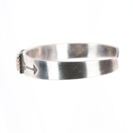 6.8" Jesse Robbins Muscogee (Creek) Ingot silver cuff bracelet w/ nice turquoise