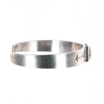 6.8" Jesse Robbins Muscogee (Creek) Ingot silver cuff bracelet w/ nice turquoise