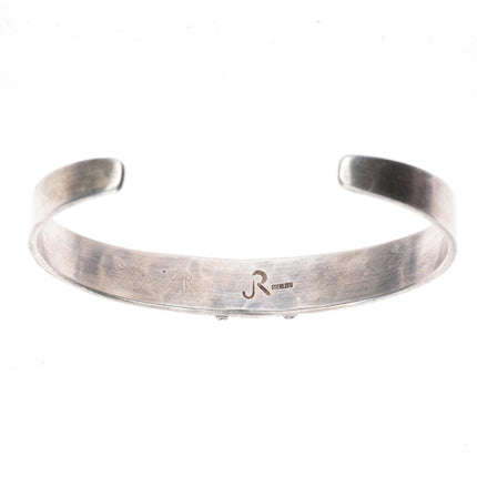 6.8" Jesse Robbins Muscogee (Creek) Ingot silver cuff bracelet w/ nice turquoise