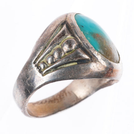 sz9 Vintage Bell Trading Post sterling silver and turquoise size 9 ring