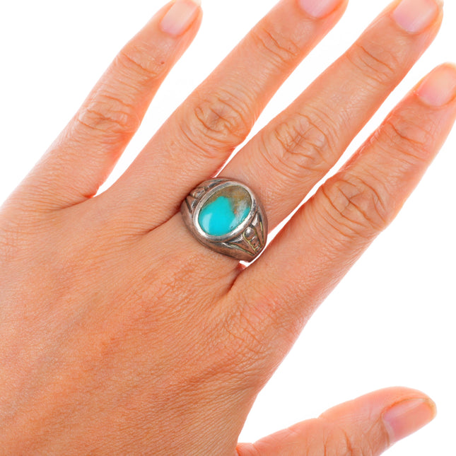 sz9 Vintage Bell Trading Post sterling silver and turquoise size 9 ring