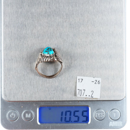sz8 Mary Dayea Navajo sterling silver turquoise size 8 ring