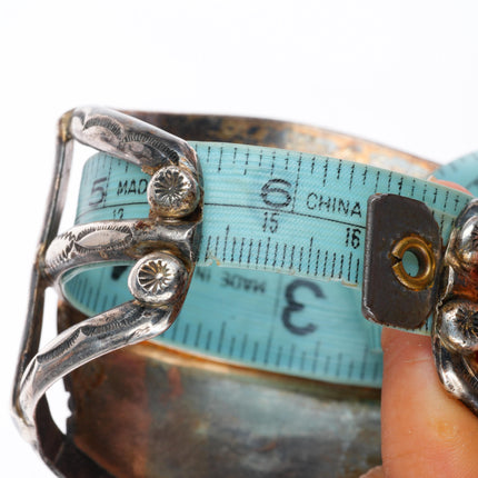 6.3" Big Vintage Navajo sterling silver cuff bracelet with nice turquoise