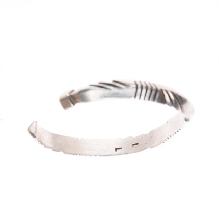 6.4" Lewis Lomay Hopi Chiseled carinated sterling silver cuff bracelet
