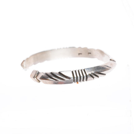 6.4" Lewis Lomay Hopi Chiseled carinated sterling silver cuff bracelet